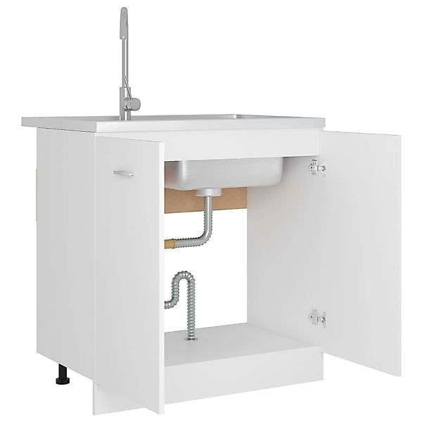 vidaXL Unterschrank Spülenunterschrank Weiß 80x46x81,5 cm günstig online kaufen