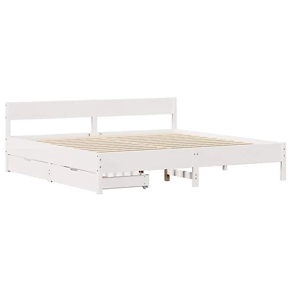 vidaXL Massivholzbett ohne Matratze Weiß 180x200 cm Kiefernholz 3301741 günstig online kaufen