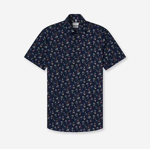 OLYMP Kurzarmhemd Level 5 body Fit Mit Palmen-Allover Print günstig online kaufen