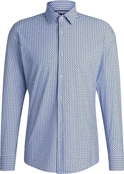 BOSS Hank Hemd Stretch Druck Blau - Größe 39 günstig online kaufen