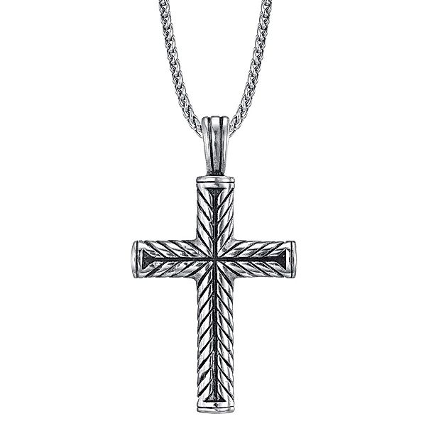 KARMA Kette mit Anhänger Herrenkette Kreuz günstig online kaufen