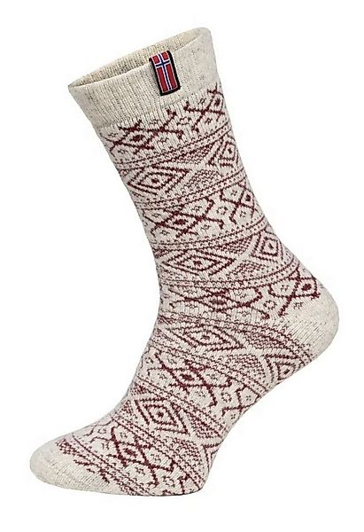 HomeOfSocks Socken Wollsocke Skandinavisch Flag Norwegen wollweiss/rot - 1 günstig online kaufen