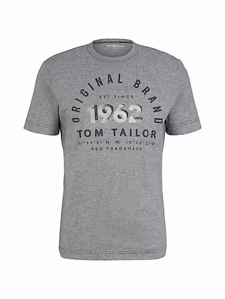 TOM TAILOR T-Shirt Gestreiftes Shirt Rundhals Bedrucktes T-Shirt mit Print günstig online kaufen