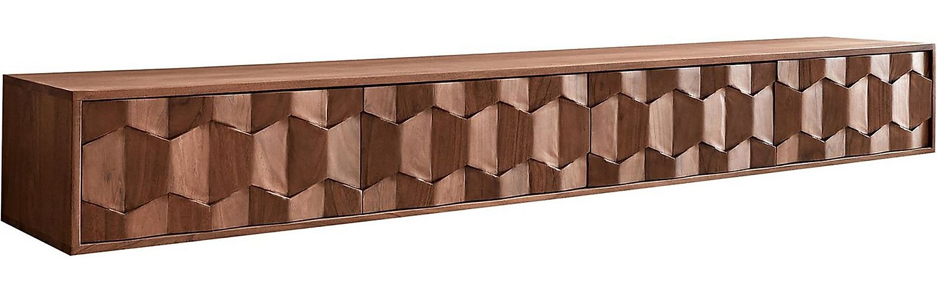 DELIFE Lowboard Fevo, Akazie Braun 200 cm 4 Türen schwebend Lowboard günstig online kaufen