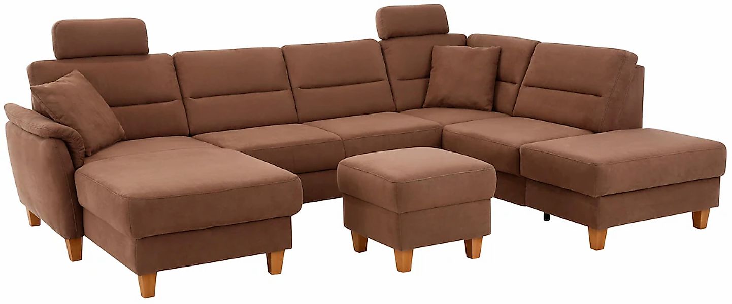 Home affaire Wohnlandschaft »Palmera U-Form, B: 308 cm« optional Bettfunkti günstig online kaufen