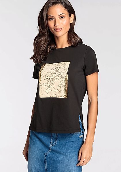 Laura Scott T-Shirt mit goldfarbenen Print - NEUE KOLLEKTION günstig online kaufen