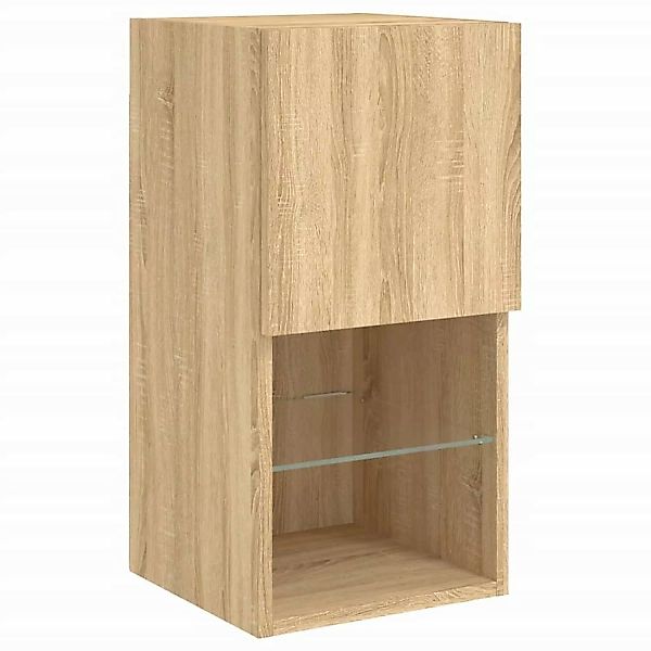 vidaXL TV-Schrank TV-Schrank mit LED Leuchten Sonoma Eiche 30,5x30x60 cm günstig online kaufen