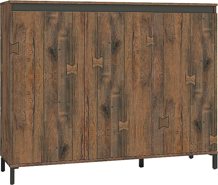 freiraum Highboard GENIO industrial, in Eiche, Holzwerkstoff - 138x110x40cm günstig online kaufen