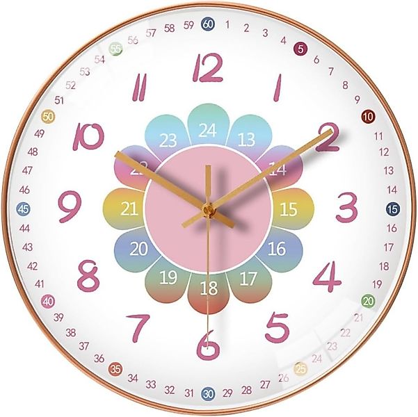 Luckice Wanduhr Kinder-Wanduhr Lernuhr für Kinder leise und nicht tickend ( günstig online kaufen