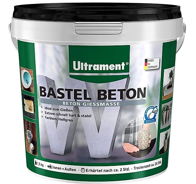 Ultrament Beton ULTRAMENT Bastel Beton zum Gießen, wasserdicht, hellgrau, 1 günstig online kaufen