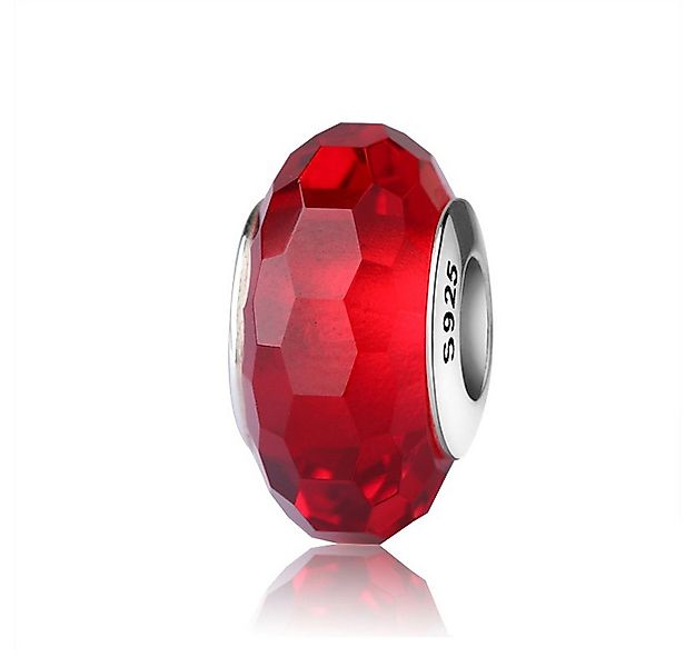 PANDACHARMS Bead Großer Roter Facettenglas Charm für Armband, Hülse aus 925 günstig online kaufen