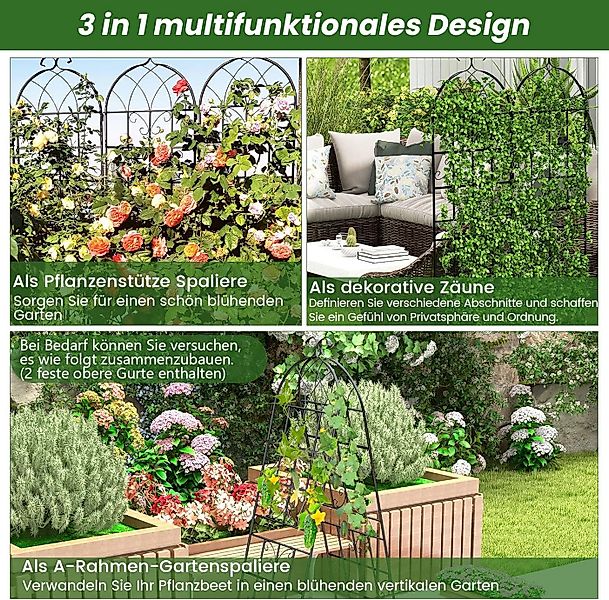 KOMFOTTEU Gartenzaun Rankgitter Rosenspalier Rankhilfe, (Set, 4-St), mit Ra günstig online kaufen