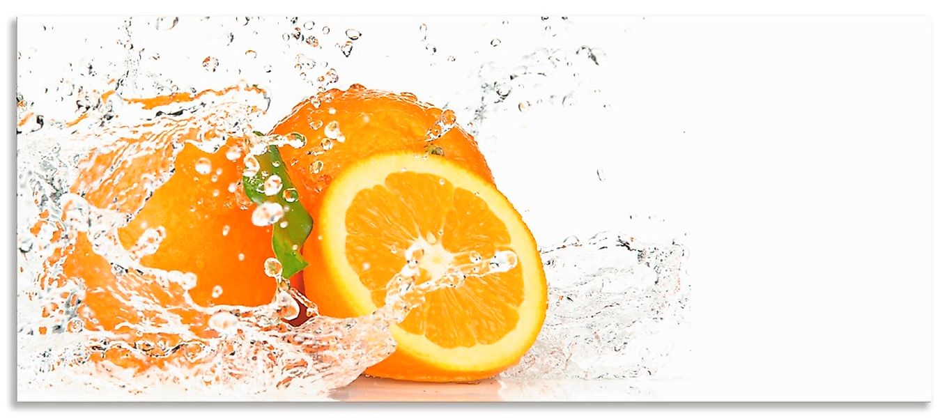 Artland Küchenrückwand "Orange mit Spritzwasser", (1 tlg.), Alu Spritzschut günstig online kaufen