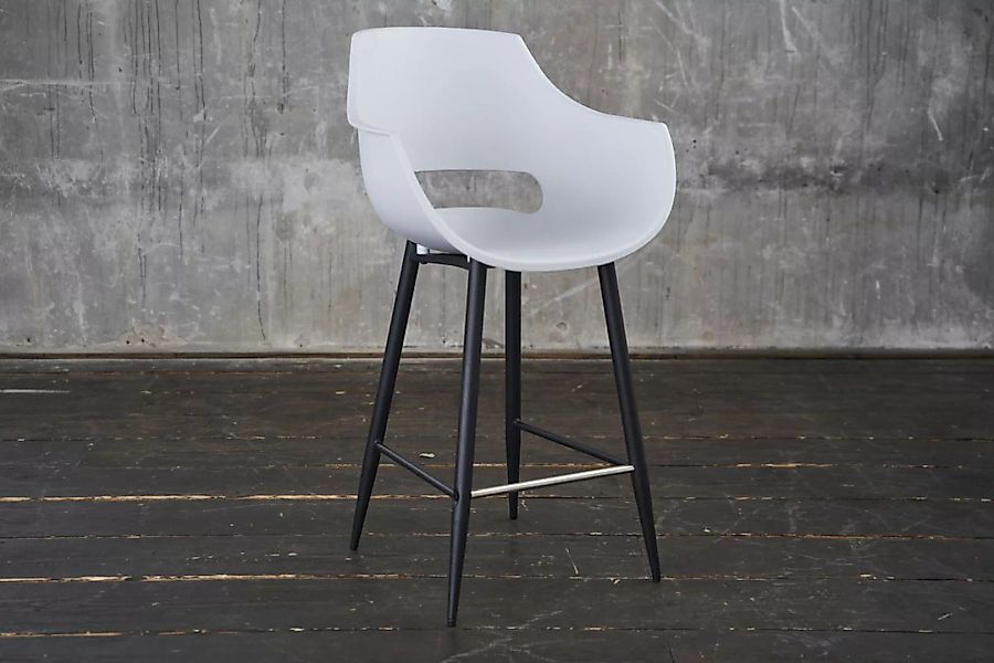 KAWOLA Thekenhocker ZAJA Barstuhl Sitzhöhe 65 cm Kunststoff weiß günstig online kaufen