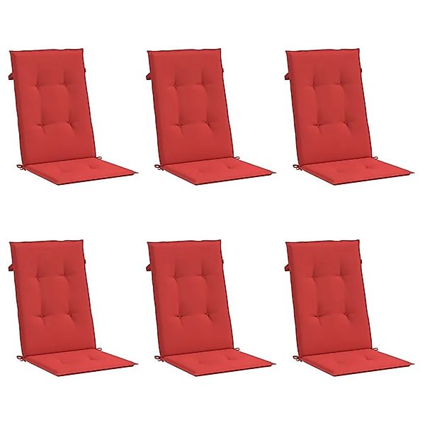 vidaXL Gartenstuhlauflagen für Hochlehner 6 Stk Rot 120x50x3 cm Stoff 31411 günstig online kaufen