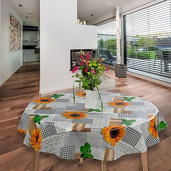 laro Tischdecke Wachstuch-Tischdecken Abwaschbar Sonnenblumen Gelb günstig online kaufen
