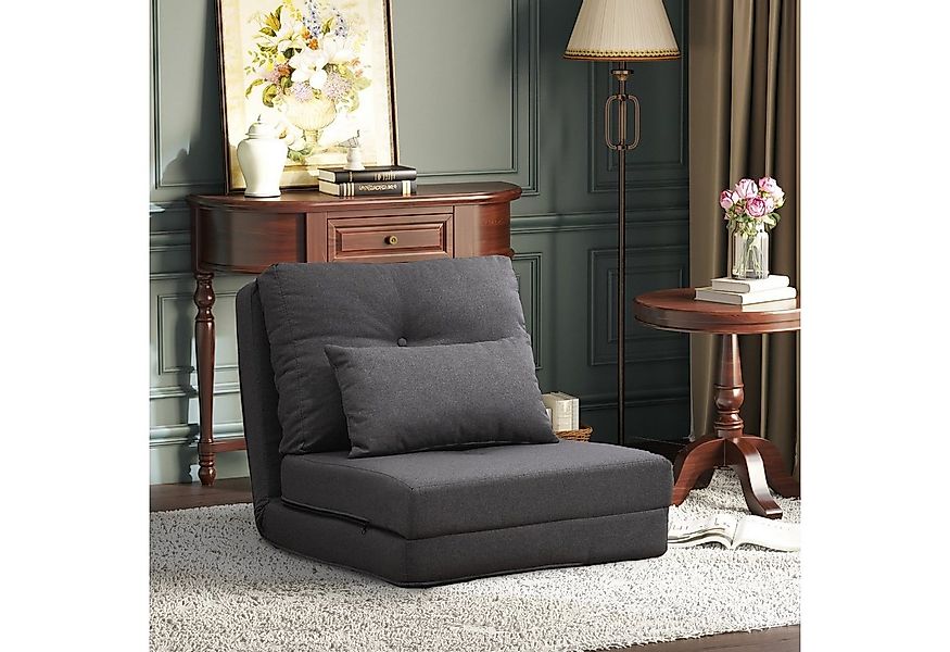 HOMCOM Schlafsofa mit verstellbarer Rückenlehne, Zierkissen, Bodensofa 1 Te günstig online kaufen