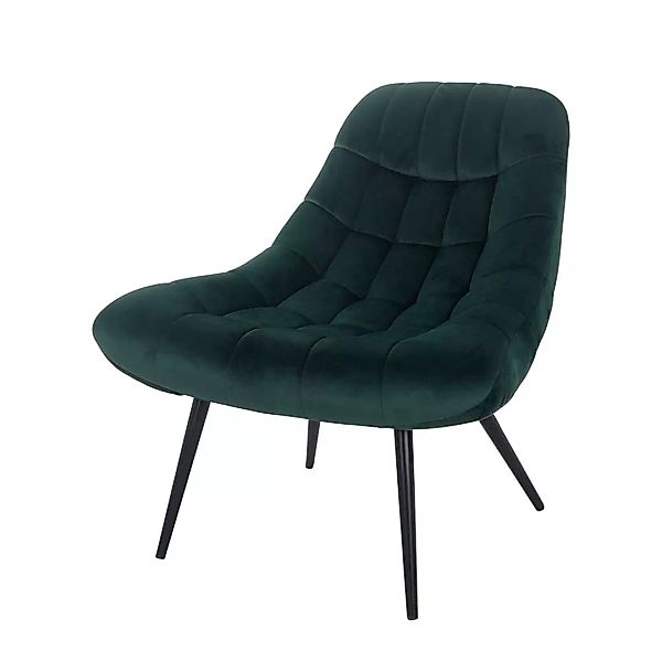 Samt Sessel in Dunkelgrün Retro Style günstig online kaufen