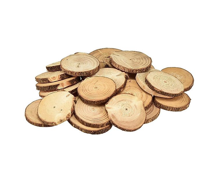 Trockenblume Mini Holzscheiben Deko Ø5-7cm Natur Baum DIY rustikal, Viana, günstig online kaufen