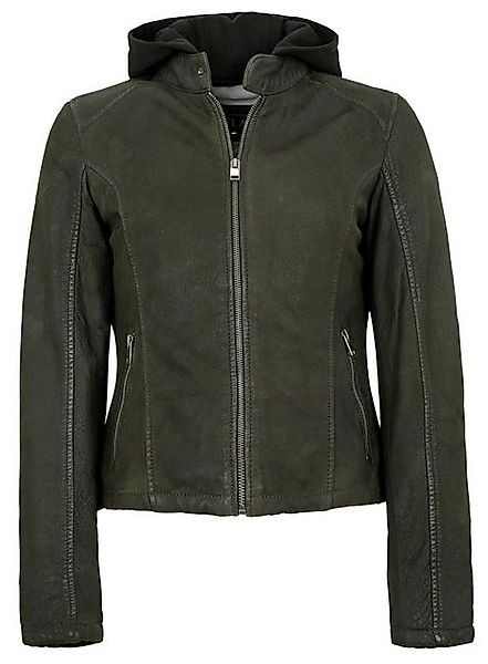 Jilani Lederjacke Delea Jilani - Damen Lederjacke Kapuze Lammleder dunkelgr günstig online kaufen