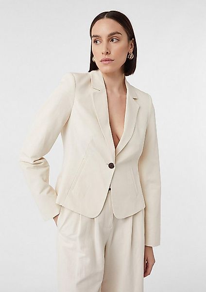 comma Jackenblazer Indoor-Blazer Taillierter Crop-Blazer aus Leinenmix, com günstig online kaufen