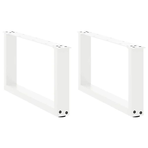 vidaXL Couchtischbeine U-Form 2 Stk Weiß 70x30-31 cm Stahl 4013145 günstig online kaufen