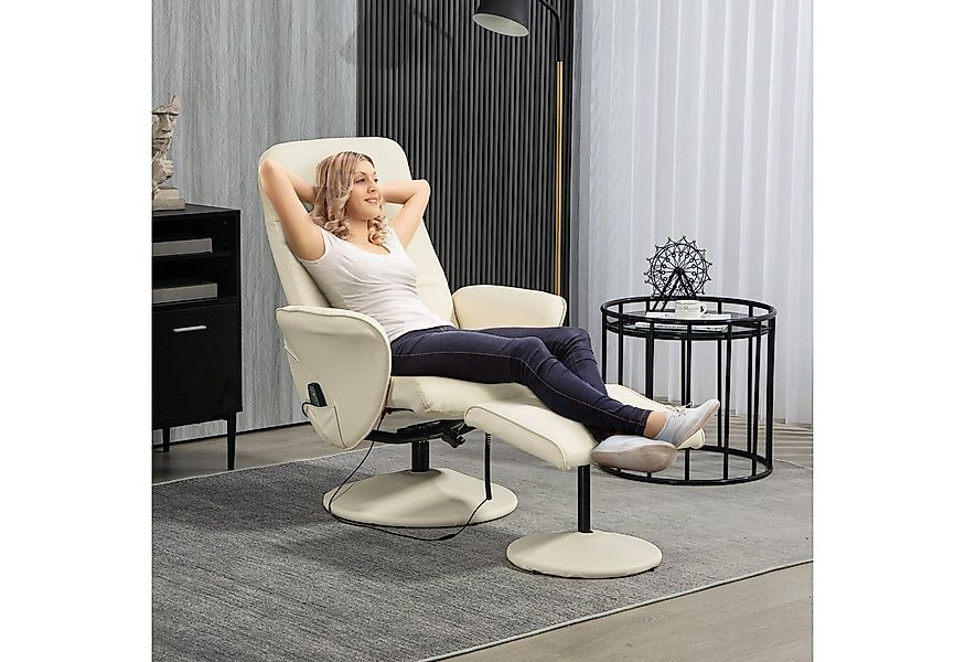 HOMCOM Massagesessel mit Fußhocker, Liegefunktion, 10 Massagepunkte (Relaxs günstig online kaufen