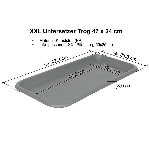 Heimwerkercenter Pflanzkübel MePla Untersetzer für Pflanzentrog47x24cm günstig online kaufen