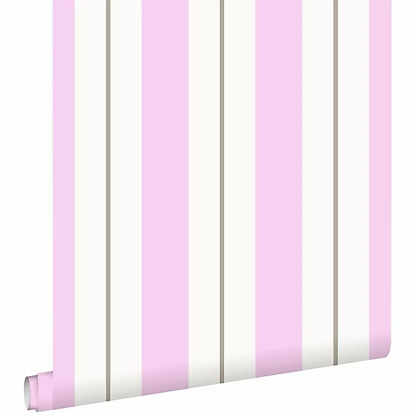 ESTAhome Tapete Streifen Rosa und Braun 53 cm x 10,05 m 136412 günstig online kaufen