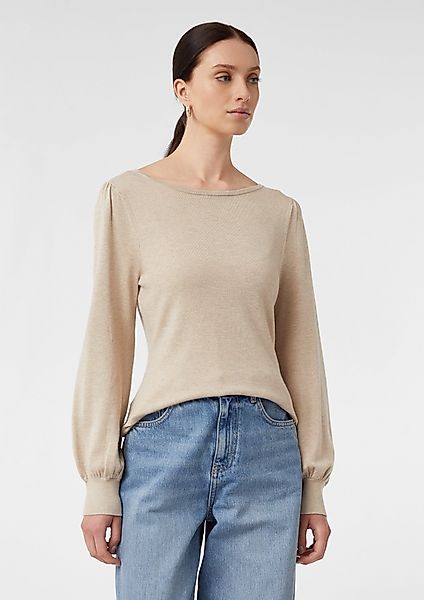 comma Langarmshirt Feinstrickpullover mit leichten Ballonärmeln günstig online kaufen