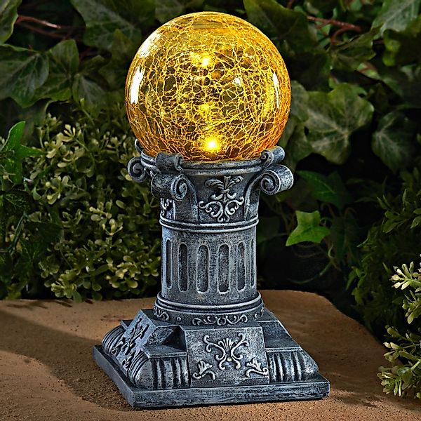 BURI LED Dekolicht LED-Solarkugel Crackleglas 22cm günstig online kaufen