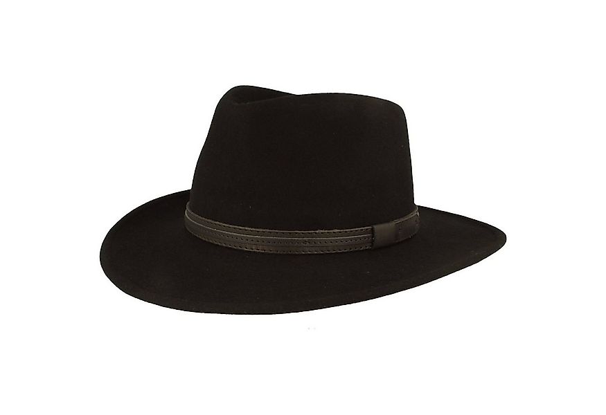 Breiter Filzhut Rollbarer Wollfilz-Outdoorhut mit Kunstleder-Band günstig online kaufen