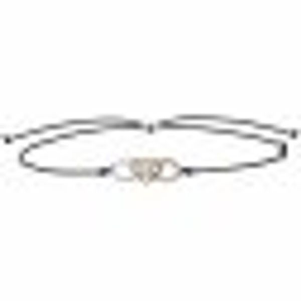 Armband 925 Silber rhodiniert vergoldet Zirkonia Nylon Band schwarz günstig online kaufen