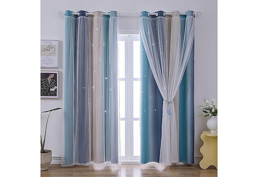 BYSURE Gardine (1 St), Ösen, verdunkelnd, Sternenvorhang 1 Stück günstig online kaufen