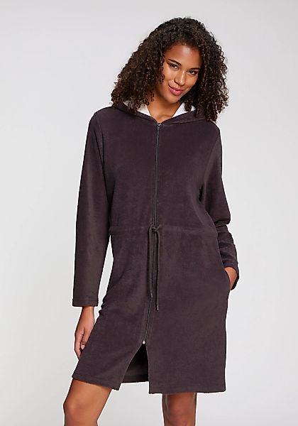Vivance Dreams Bademantel, Midilänge, Baumwoll-Mix, Kapuze, Reißverschluss, günstig online kaufen