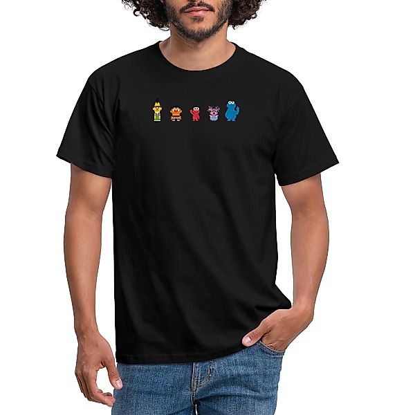 Spreadshirt T-Shirt Sesamstraße Pixel Charaktere Männer günstig online kaufen
