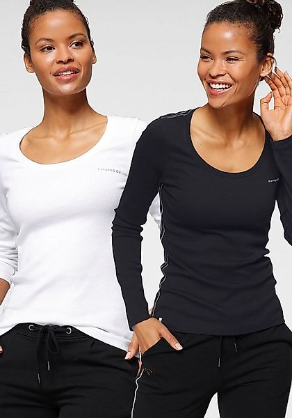 KangaROOS Langarmshirt (2er-Pack) Langarm, unifarben oder meliert, Rundhals günstig online kaufen