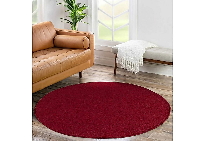 Carpettex Veloursteppich Unicolor - Einfarbig, Rund, Höhe: 11 mm, Einfarbig günstig online kaufen