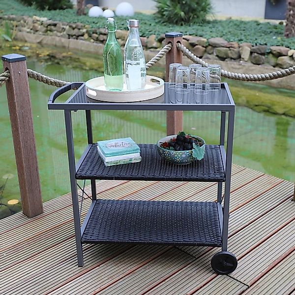 BURI Servierwagen Outdoor-Servierwagen mit 3 Etagen günstig online kaufen
