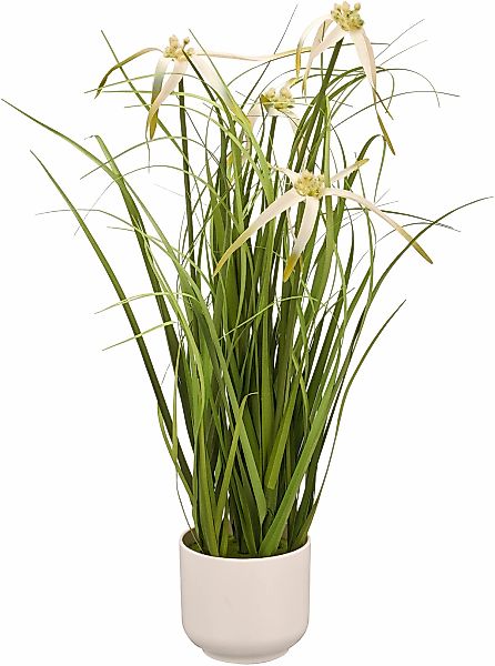 Creativ green Kunstgras "Grasbusch Sternsegge", mit Blüten günstig online kaufen
