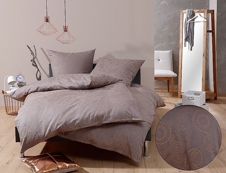 BETTWAESCHE-MIT-STIL Bettwäsche Mako-Satin Damast Paisley Bettwäsche günstig online kaufen