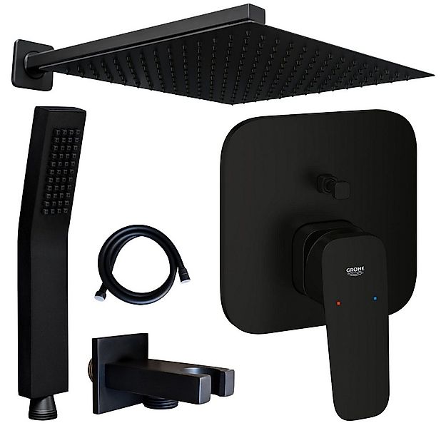 Grohe und Jowi Duscharmatur Cubeo Unterputz Mischer, Schwarz, Regendusche, günstig online kaufen