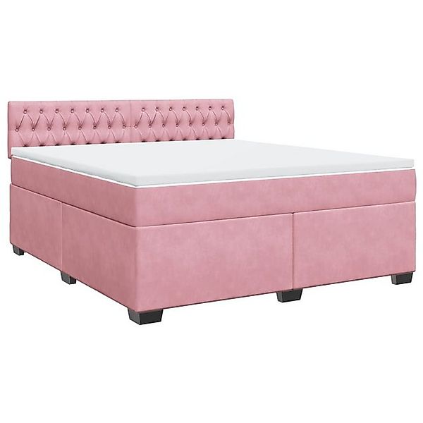 vidaXL Bett Boxspringbett mit Matratze Rosa 180x200 cm Samt günstig online kaufen