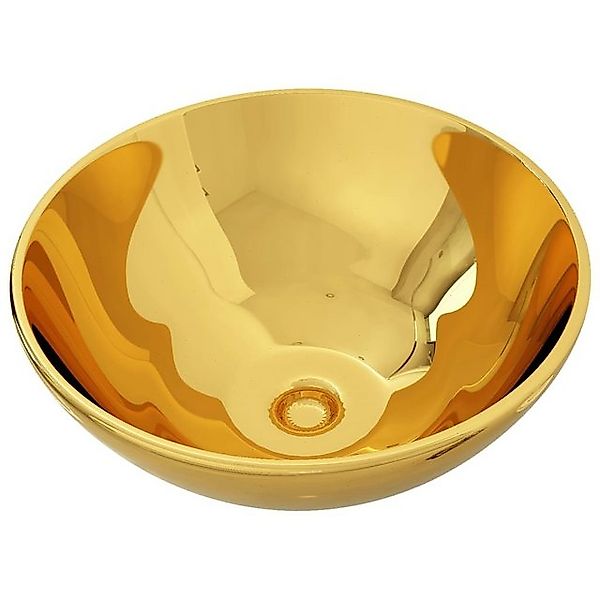 vidaXL Waschbeckenschrank Waschbecken 32,5 x 14 cm Keramik Golden günstig online kaufen