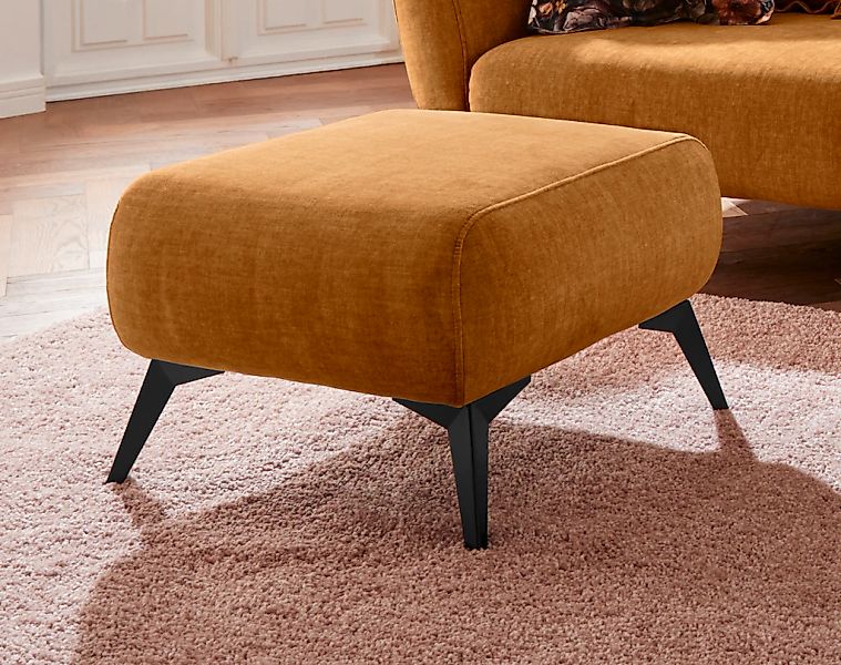 Home affaire Polsterhocker "Baggio, modern" schwarze Metallfüße günstig online kaufen