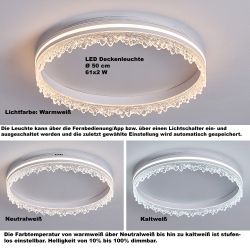 Eurotondisplay LED Deckenleuchte LED Deckenleuchte Fernbedienung/Handy-App günstig online kaufen