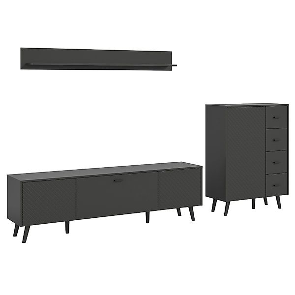 Inn.Furn Wohnwand in Grau Matt 269 cm Madea günstig online kaufen