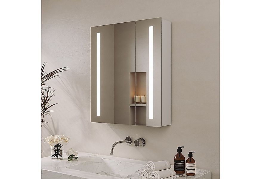 AQUABATOS Badezimmerspiegelschrank Groß mit Led Spiegelschrank Bad mit Stec günstig online kaufen