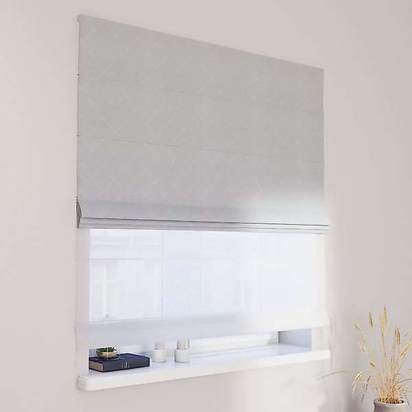 Dekoria Doppelraffrollo Duo, grau-silbern, 100 x 170 cm günstig online kaufen