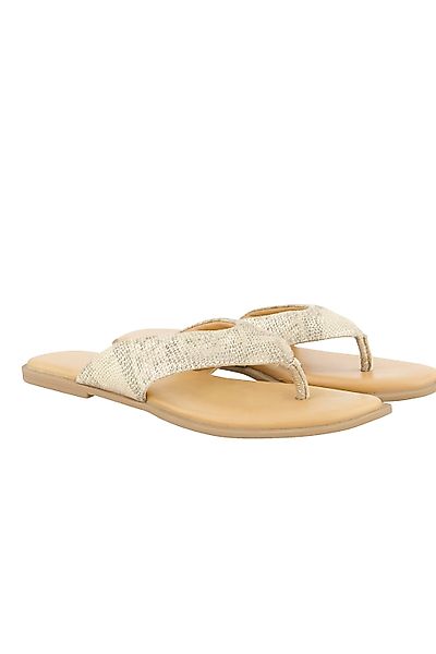 Ulla Popken Leder-Pantoletten Metallic-Riemen Zehentrenner Sandalette günstig online kaufen